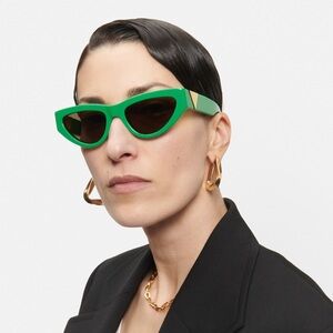 $600 Bottega Veneta Green cat-eye sunglasses